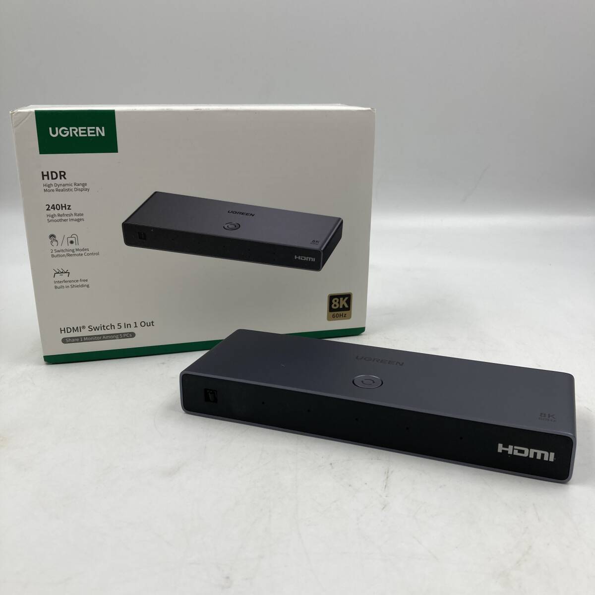 【通電確認済】UGREEN HDMI切り替え器 5入力1出力 8K@60Hz 切替機 セレクター /Y40479-Q2