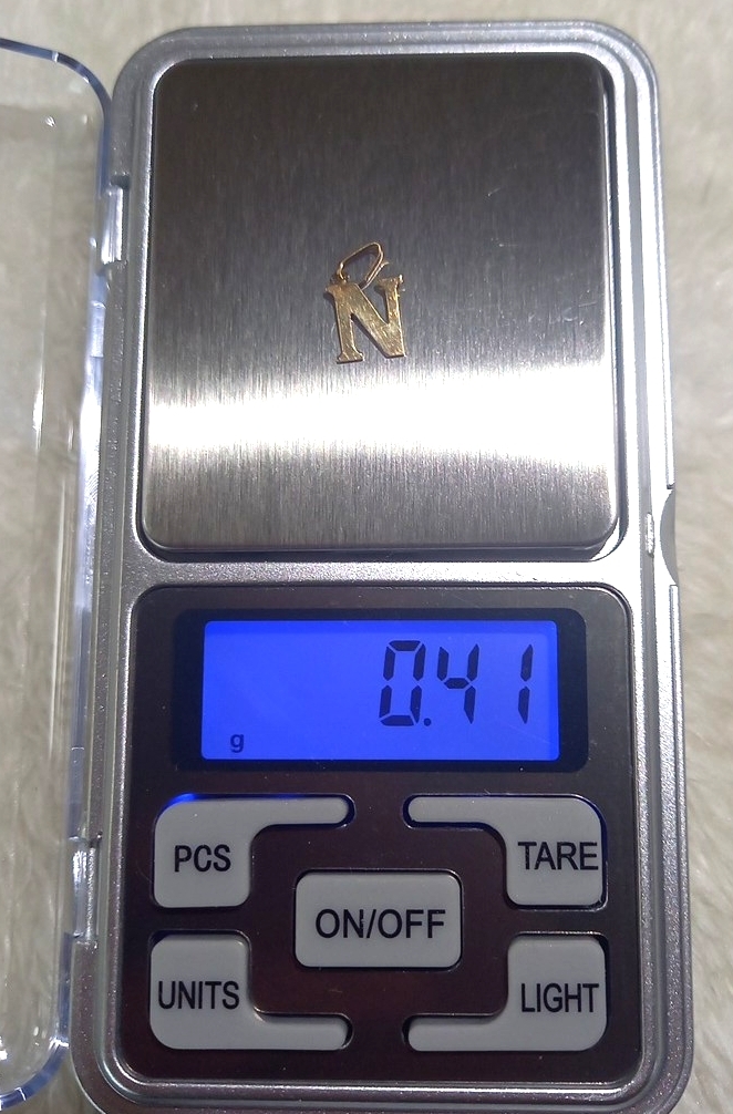 「K18 イニシャル N チャーム 約0.41g」&「14Kペン先 約0.14g」 ゴールド約0.55g