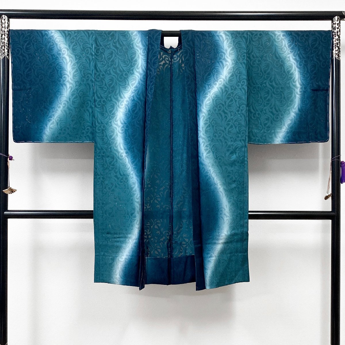 着物月花 紋紗 ぼかし染 唐草文様 夏羽織 未使用品 正絹 ちりよけ 和装コート 夏着物 スリーシーズン 春夏秋 tki648