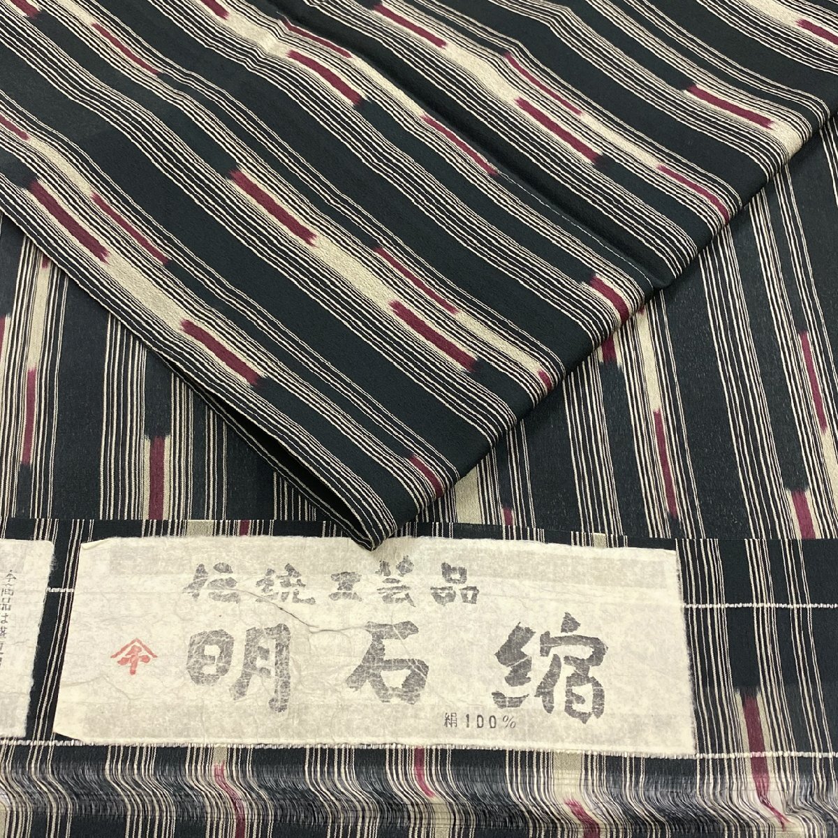 着物月花 千切屋扱い 明石ちぢみ 正絹 明石縮 夏着物 夏紬 紗紬 伝統工芸品 tki653