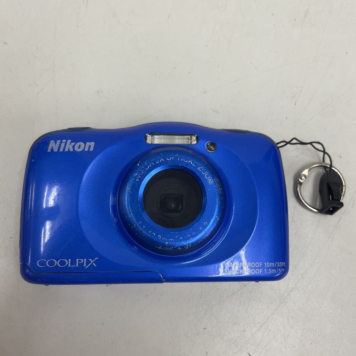MTA555 Nikon COOLPIX S33 ニコン コンパクトデジタルカメラ デジカメ　防水 クールピクス ブルー　動作品