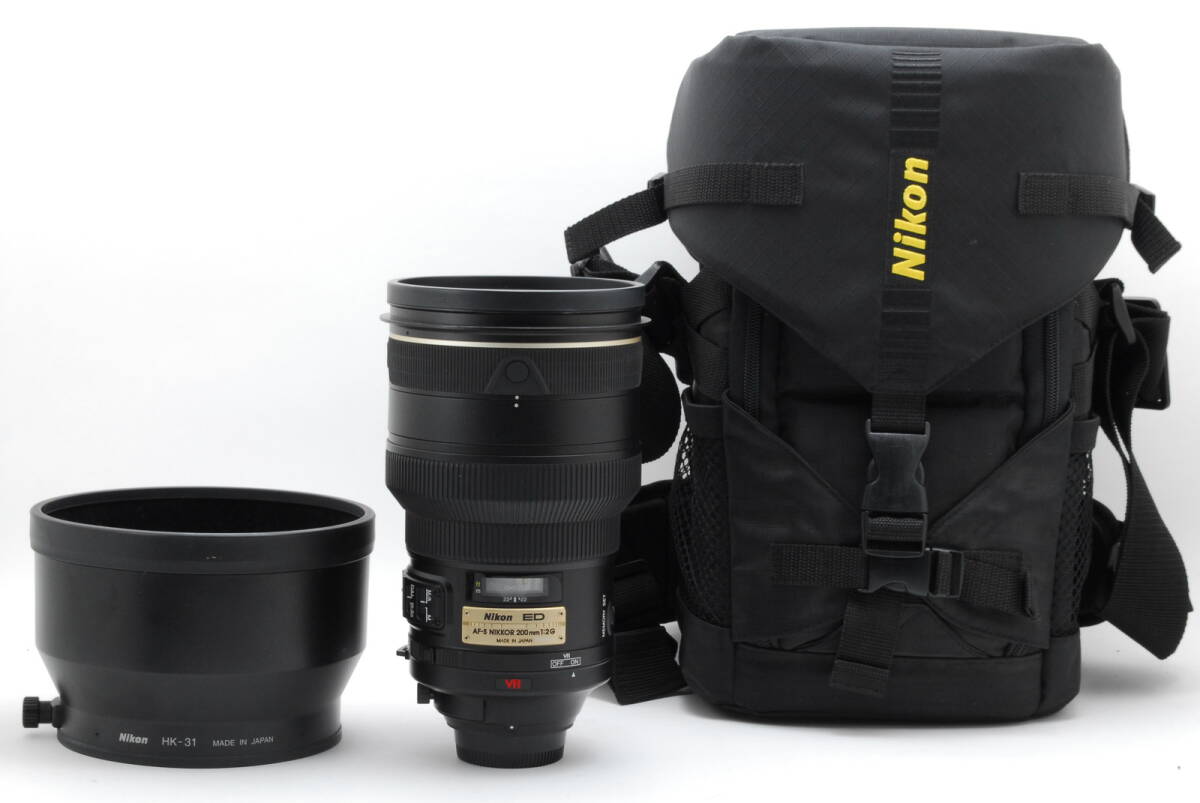 【美品 保障付 動作確認済】Nikon ニコン AF-S NIKKOR 200mm f/2 G ED VR オートフォーカス 望遠レンズ ケース & フード付 #V2257