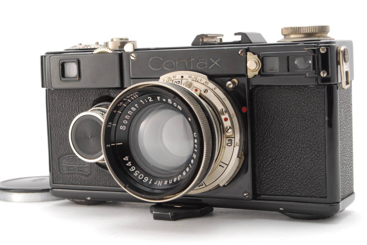 【美品 保障付 動作確認済】Zeiss Ikon ツァイスイコン Black 35mm フィルムカメラ Contax I Sonnar 5cm f/1.5 ハイブリッドレンズ #V2392