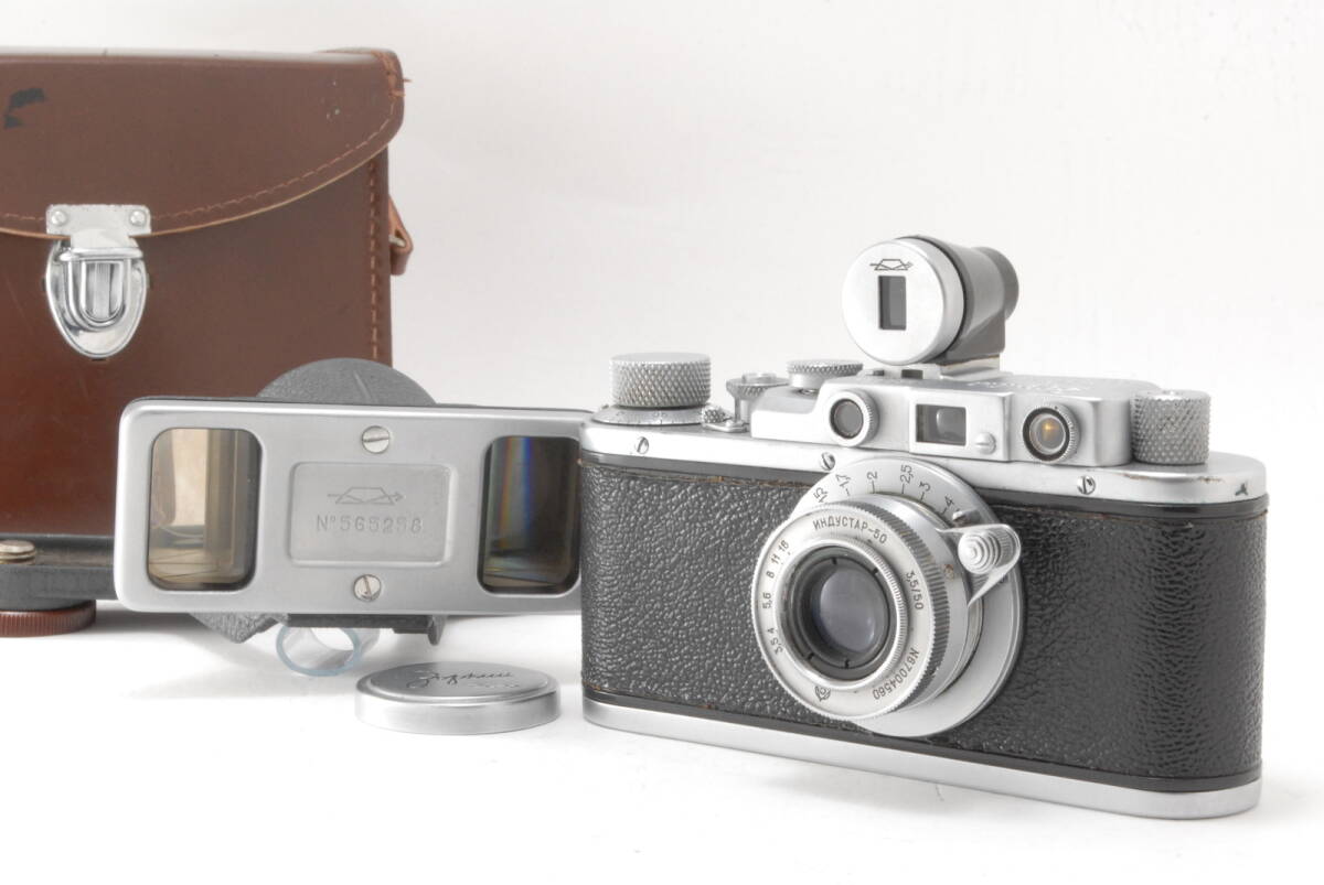 ステレオ装置付【美品 保障付 動作確認済】Zorki ゾルキー Double Name レンジファインダー Industar 50mm f3.5 レンズ L39マウント #V2381
