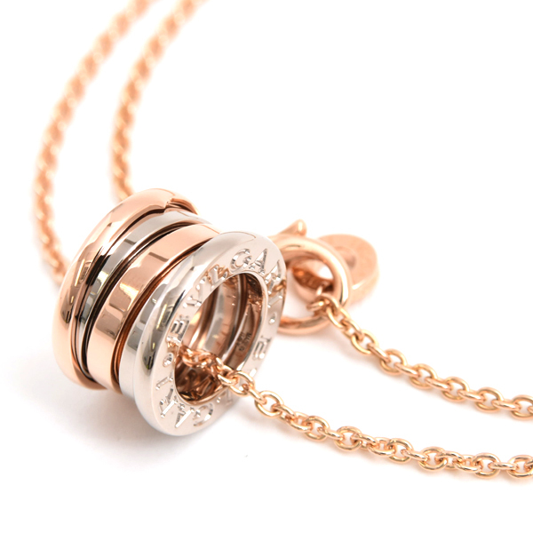 ブルガリ ネックレス レディース ビー ゼロワン B-ZERO1 パーフェクトミステイク ネックレス ゴールド BVLGARI 750WG×PG 中古