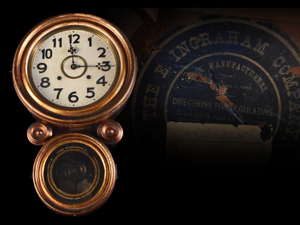 【雲】某収集家放出品 TOKYO MARK 東京マーク ゼンマイ式 だるま時計 古美術品(柱時計振り子時計掛け時計)DY2742 OTD2ged46