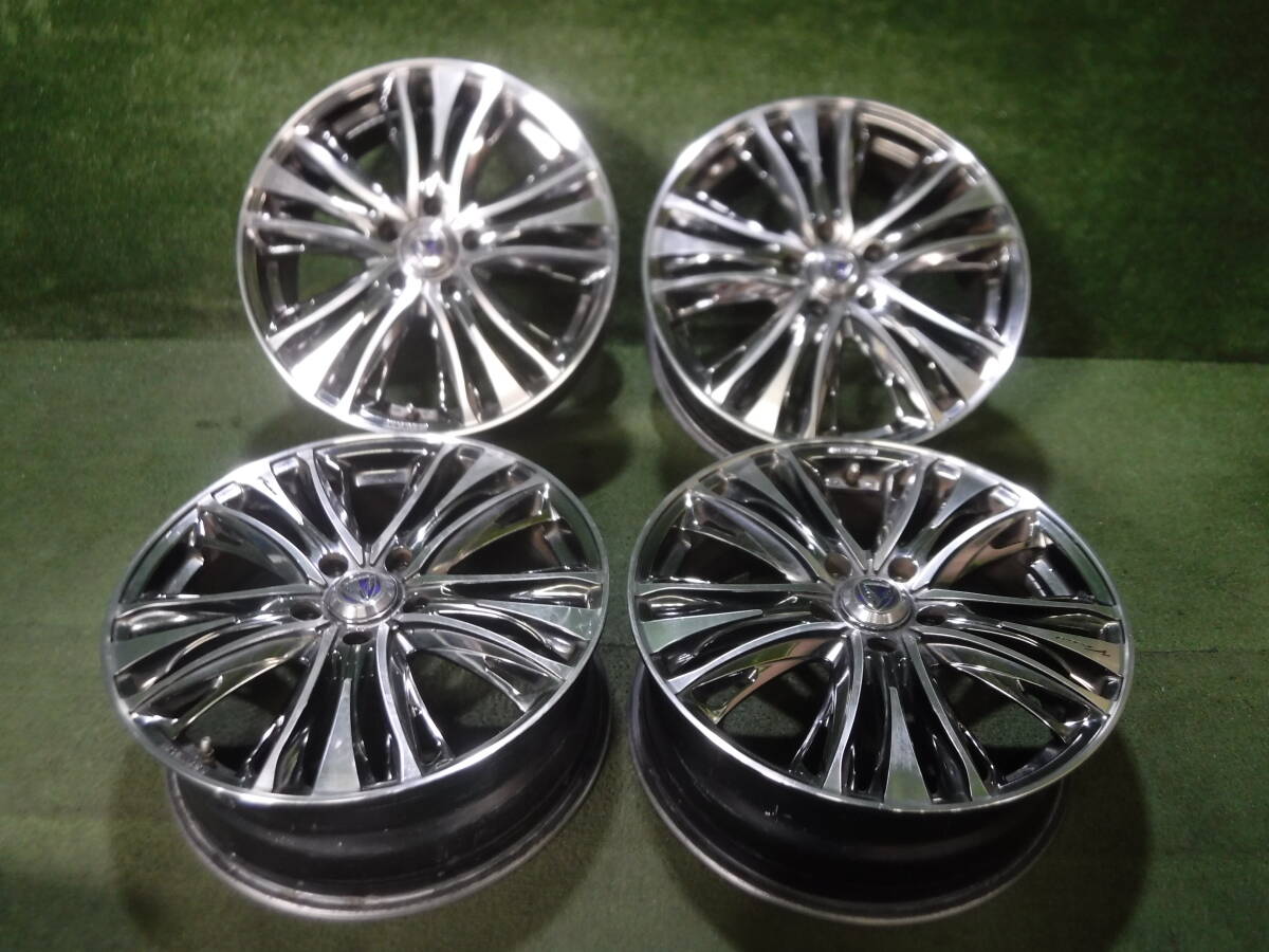 ☆　ホイール　RAYS VERSUS AIGIS　レイズ　18×7J　+55　PCD114.3　5H　メッキ/ポリッシュ　4本　空気圧センサー付　☆