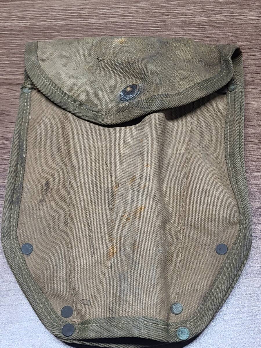 米軍 WW2 実物放出品 M1943 エントレンチングツールカバー カーキ色　アメリカ軍 M43 第2次世界大戦 スコップ シャベル エンピ