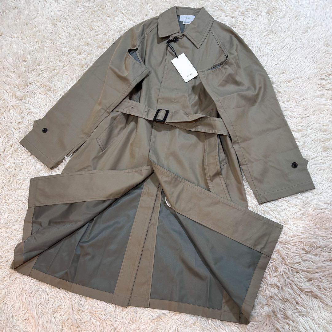 【新品】 YOKE DOWNSIZING BAL COLLAR COAT コート ヨーク スプリングコート ロングコート オーバーサイズ ベルト付き トレンチコート