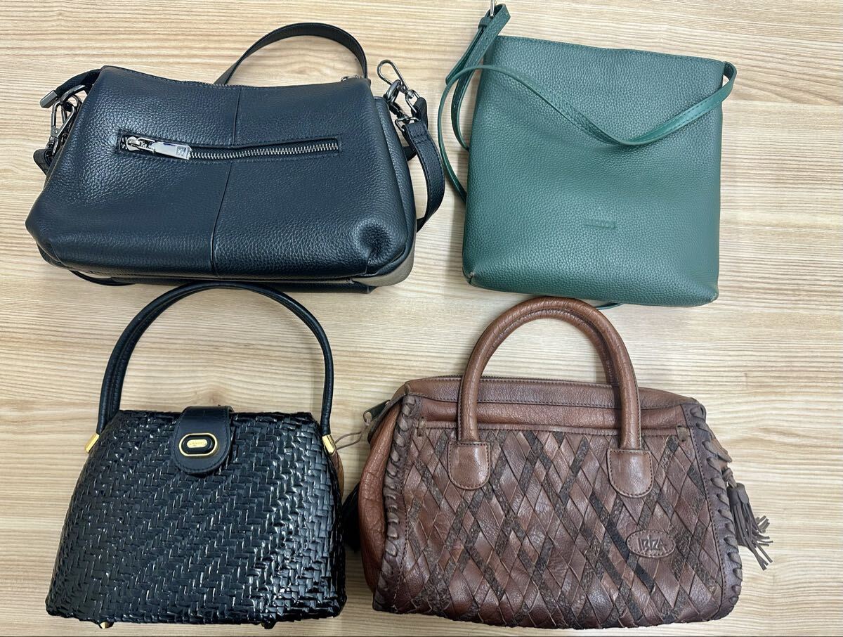 美品 4点セット ハンドバッグ ショルダーバッグ まとめ売り 黒 緑 茶色 レザー