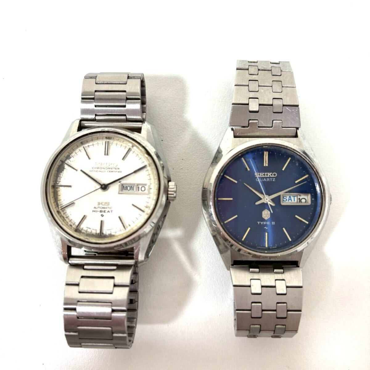 【不動品】セイコー 腕時計 2点まとめ SEIKO TYPE Ⅱ タイプ 4623-6020 ブルー KS HI-BEAT ハイビート 5626-7040 IT8ISWP3RIJH B0330
