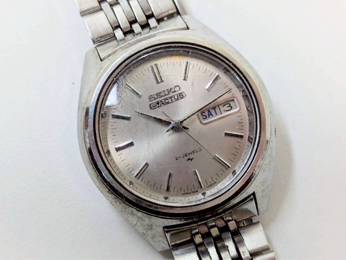 【ジャンク品】SEIKO 5 ACTUS セイコー ファイブ アクタス メンズ 腕時計 自動巻き 21石 3針 デイデイト 純正ベルト ITGIFROR6T1N B0323