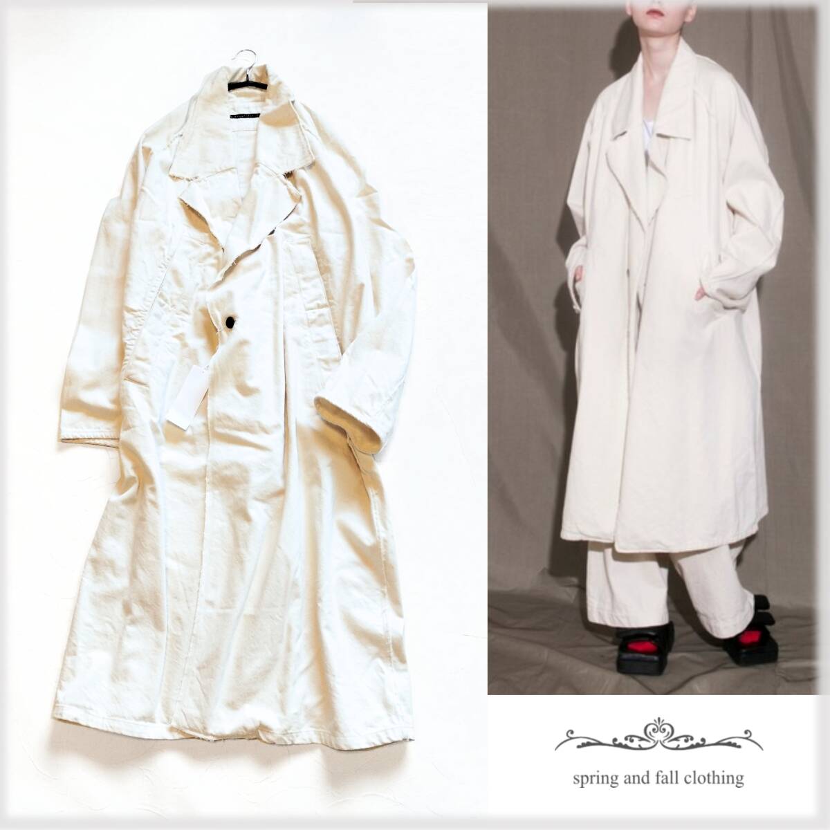 未使用品♪ my beautiful landlet マイ ビューティフル ランドレット ＊denim long coat 岡山デニム コート♪キナリ1 メンズ レディース♪
