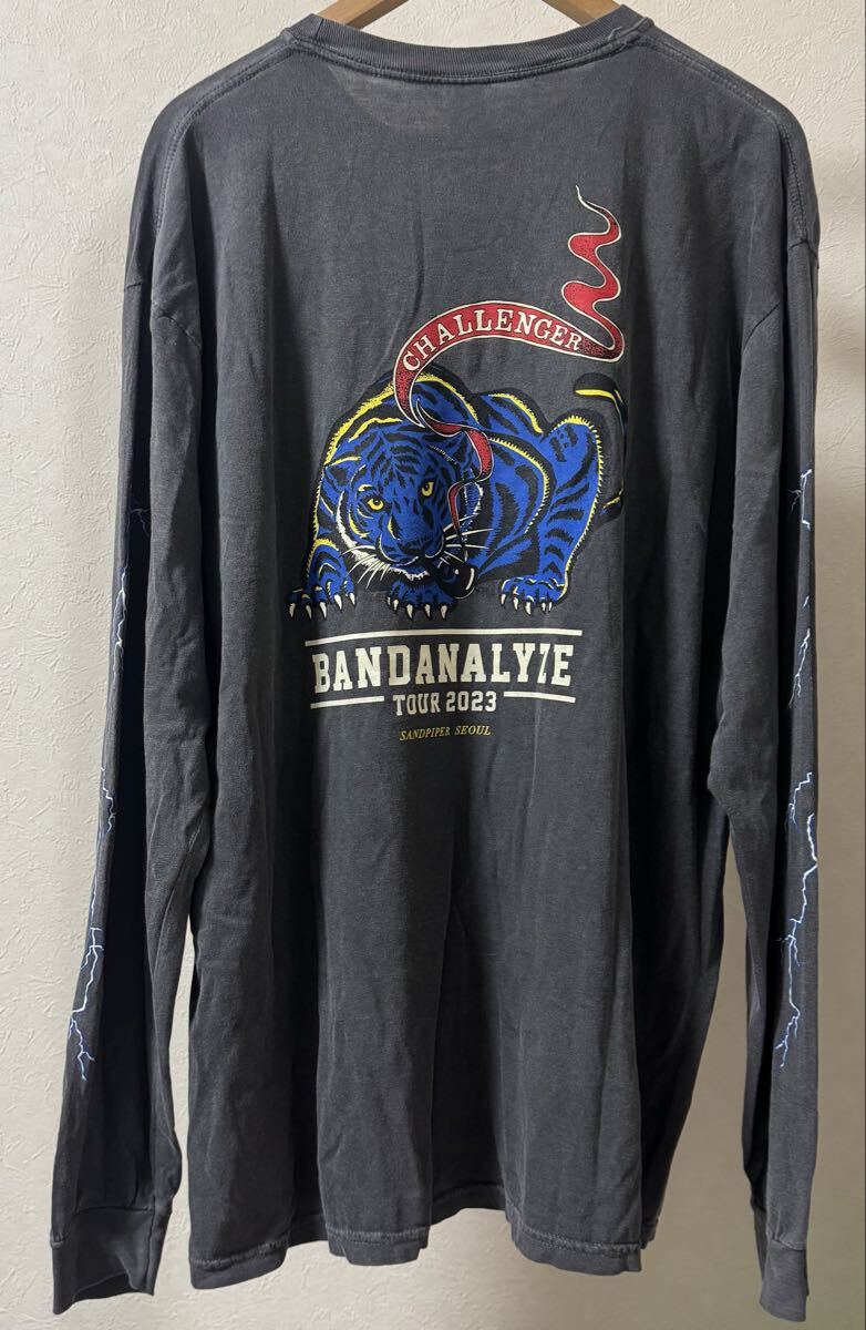 CHALLENGER チャレンジャー L/S BD TIGER TEE size XL BANDANALYZE TOUR 2023 長袖 ロンT グレー 長袖Tシャツ