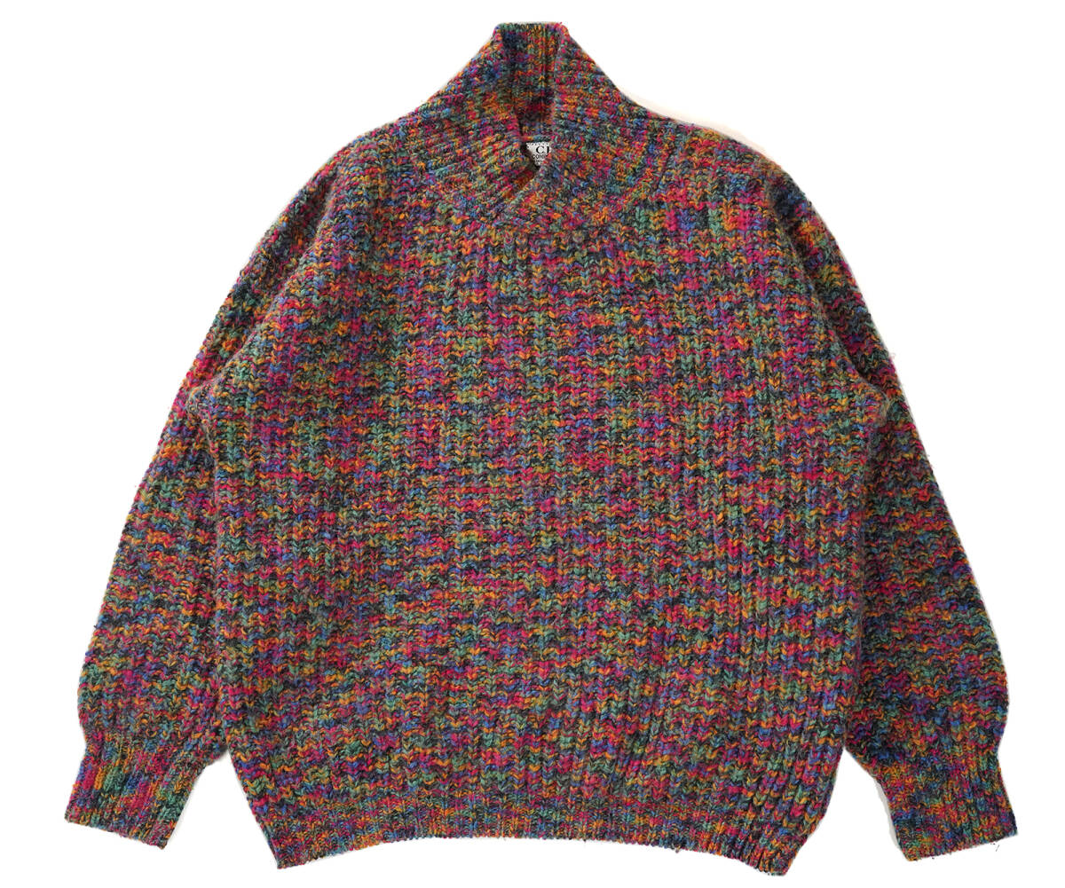 「 イタリア製 C.P. COMPANY IDEAS FROM MASSIMO OSTI マルチカラー ミックスニット 」アルパカ混 オスティ期 80s 90s 