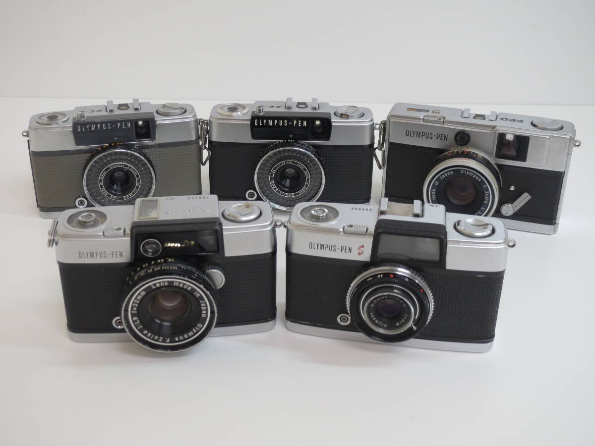 (a-1)　OLYMPUS　オリンパス　PEN　D2 / S / EE-2 / EE-3 / EED　フィルムカメラ　5点セット
