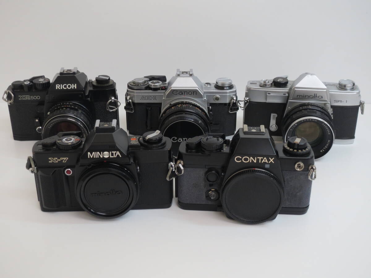 (a-7)　キャノン AE-1 / コンタックス 139 QUARTZ / ミノルタ X-7　他　フィルムカメラ　5点セット