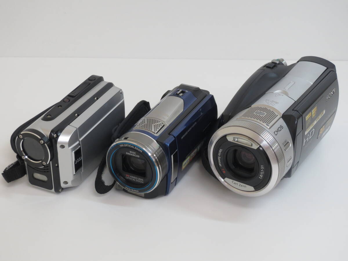 (b-10)　ソニー ハンディカム HDR-SR1 / ケンコー DVS A10FHDIR / ジーニー DV5500HD　デジタルビデオカメラ　3点セット