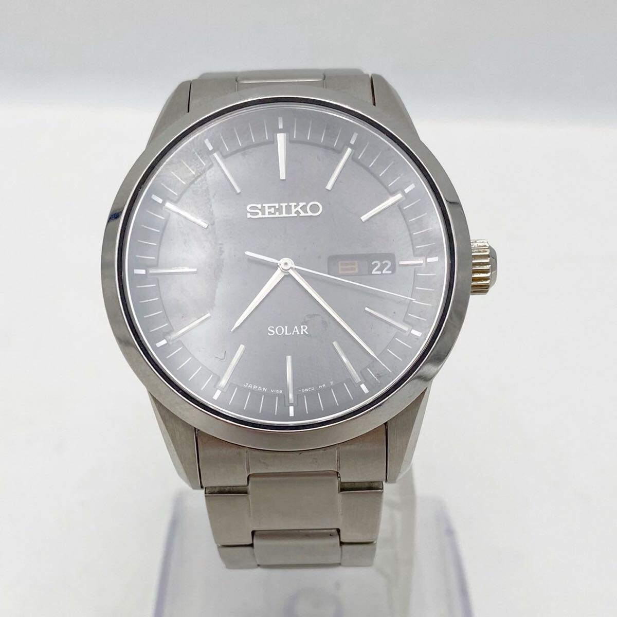 SEIKO セイコー 腕時計 SNE527P1 (V158-0AZ0) 10気圧防水 サファイアガラス ソーラー デイデイト 現状【FC2028】