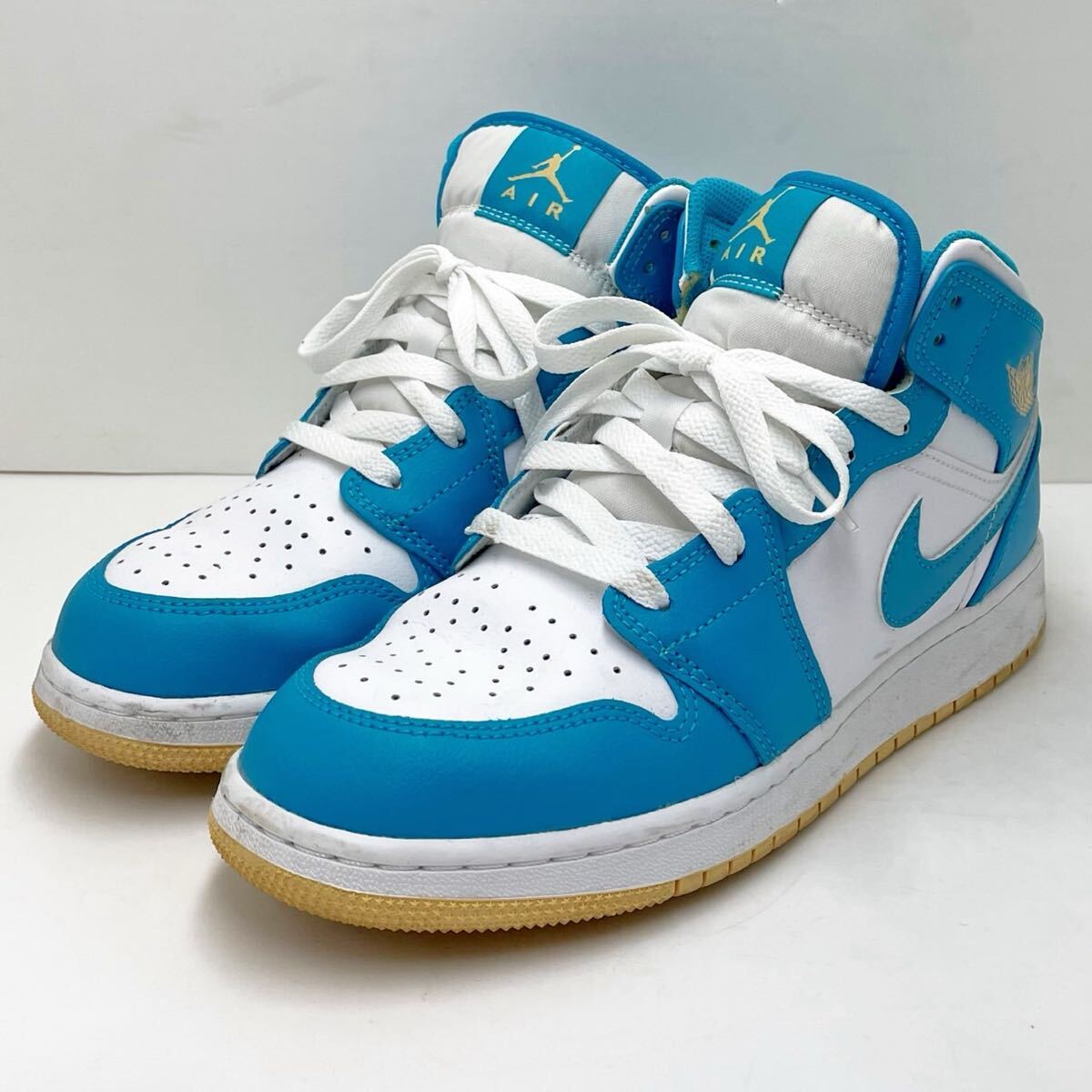 NIKE ナイキ AIR JORDAN 1 MID AQUATONE エアジョーダン1 アクアトーン ミッドカットスニーカー 25cm【FD2018】@80