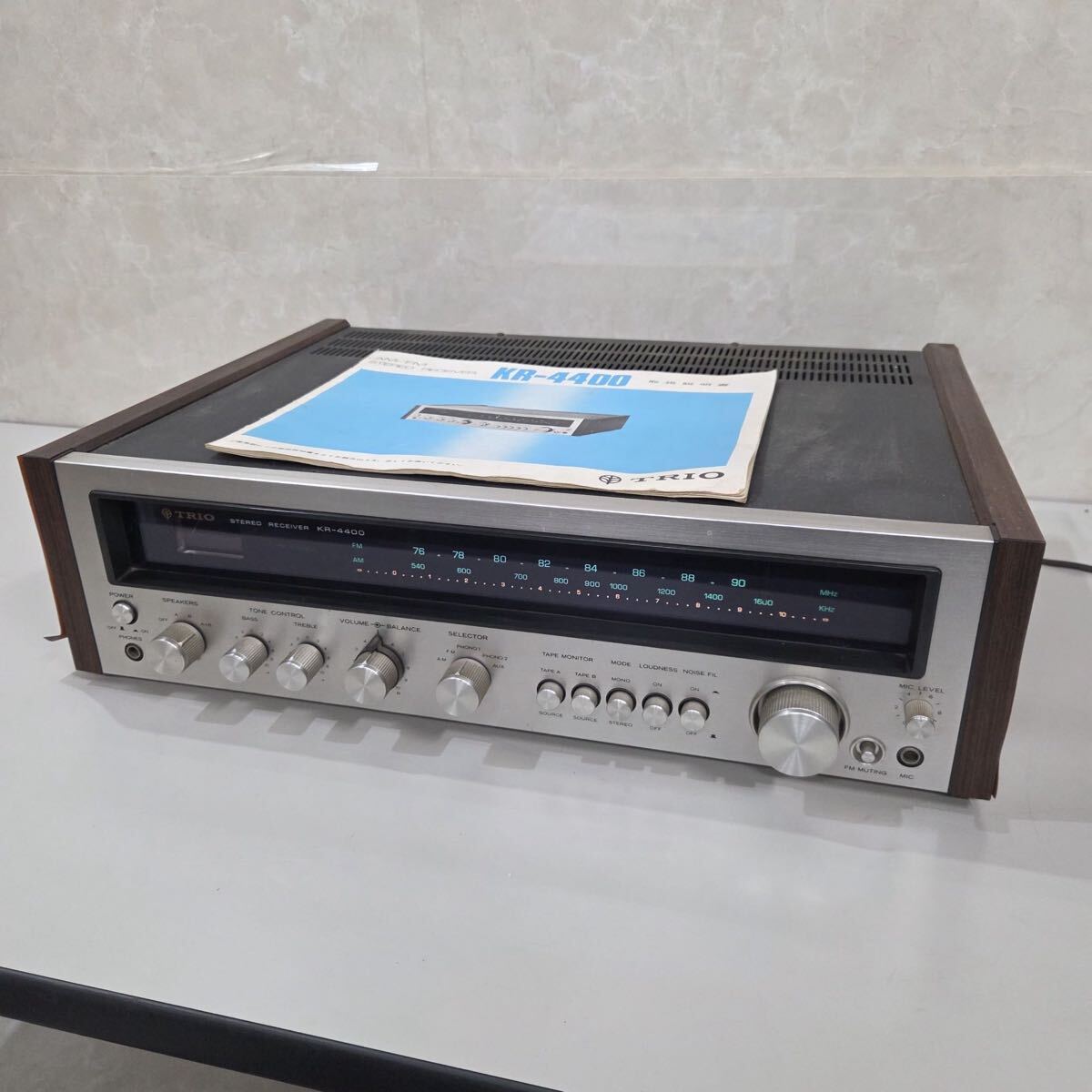 TRIO トリオ KR-4400 AM/FM ステレオチューナーアンプ 取扱説明書付き 通電確認のみ ジャンク扱い【FD3005】@140