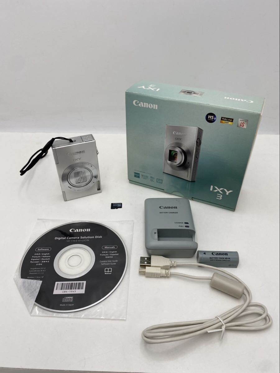 CANON キヤノン IXY3 PC1736 シルバー 充電器 & SDカード付き【FB2009】@60