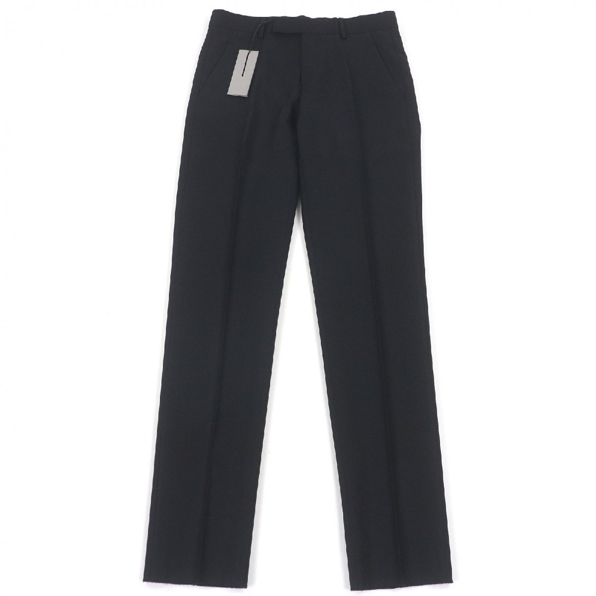 未使用品□DIOR ディオール オム 013C120A4441 ウール モヘア センタープレス スラックス トラウザーズ 黒 46 イタリア製 正規品 メンズ