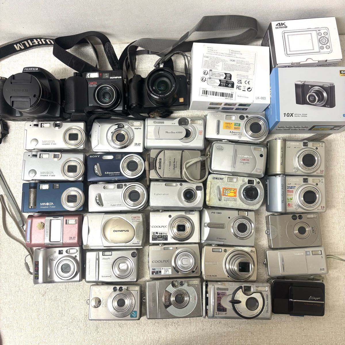 0413B6 まとめ★デジタルカメラ デジカメ 34点セット Nikon COOLPIX Canon IXY OLYMPUS SONY FUJIFILM MINOLTA 他 コンデジ