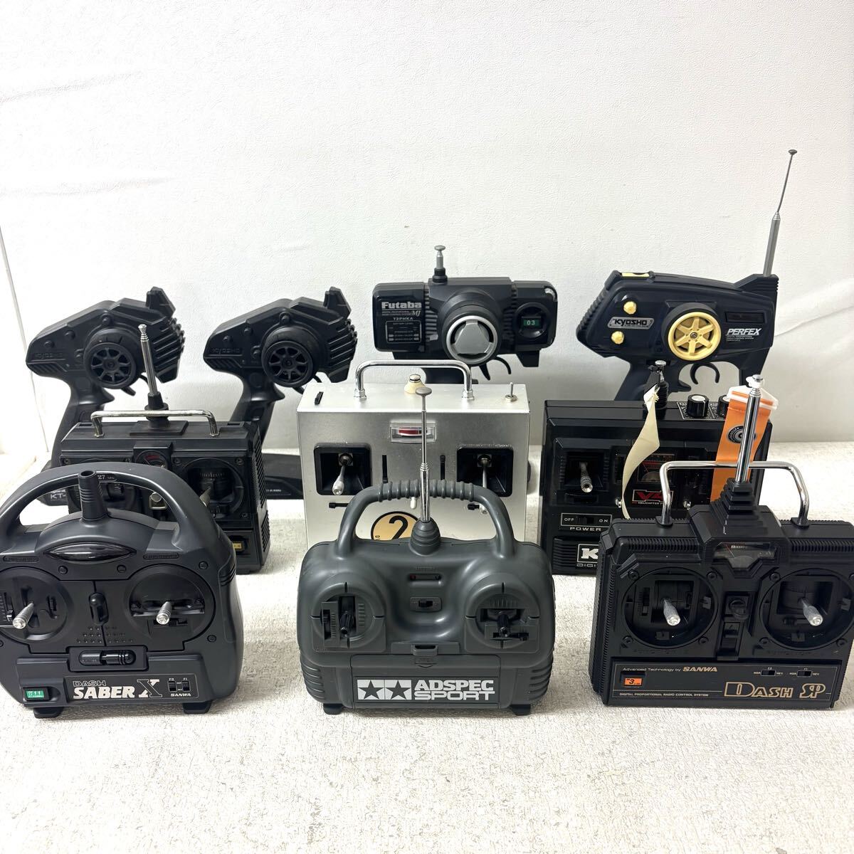 0414K6 まとめ★ラジコン コントローラー 送信機 10点セット プロポ SANWA KYOSHO Futaba フタバ RC