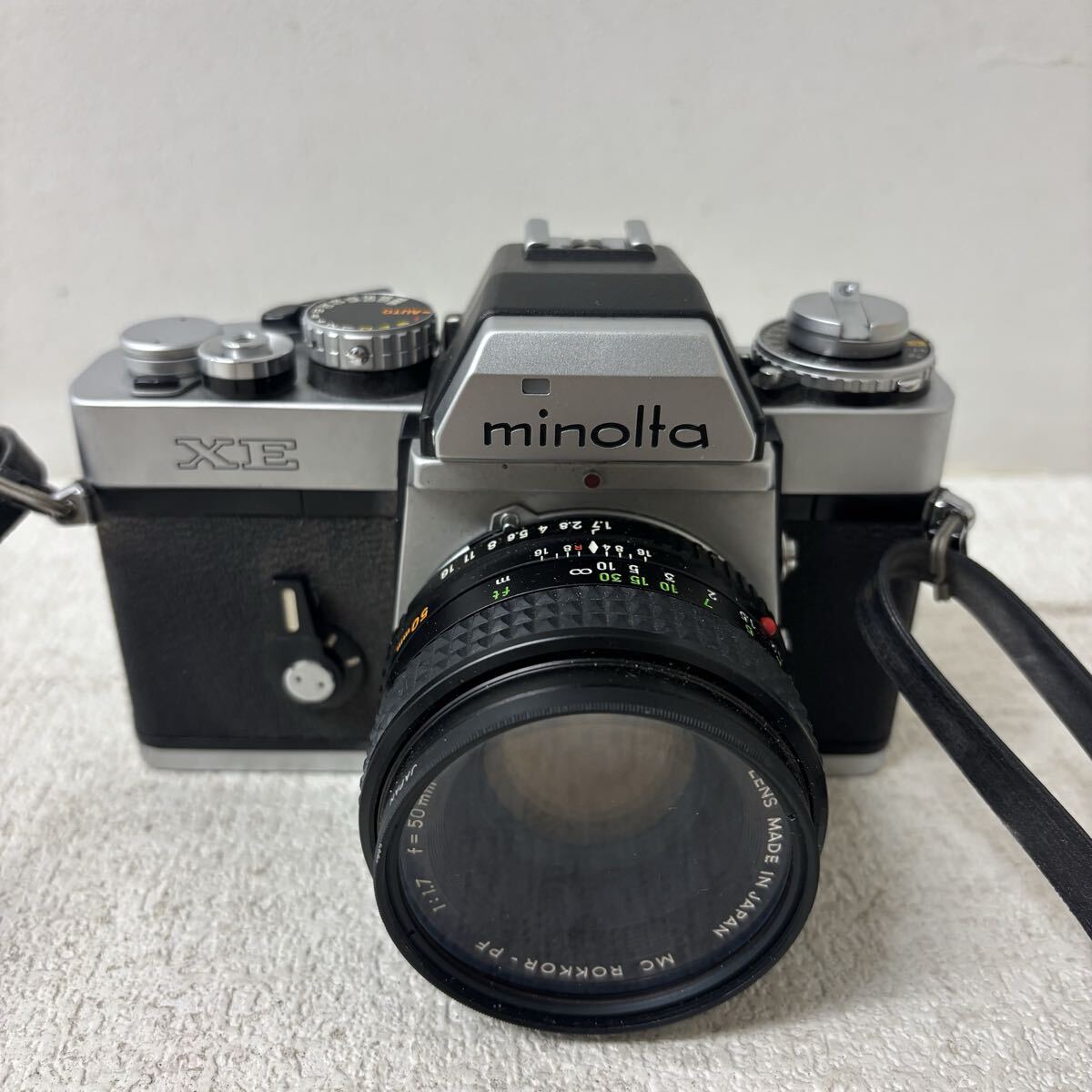 0415L6 MINOLTA ミノルタ 一眼レフ フィルムカメラ XE LENS レンズ MC ROKKOR-PF 1:1.7 50mm シャッター切れ確認済み