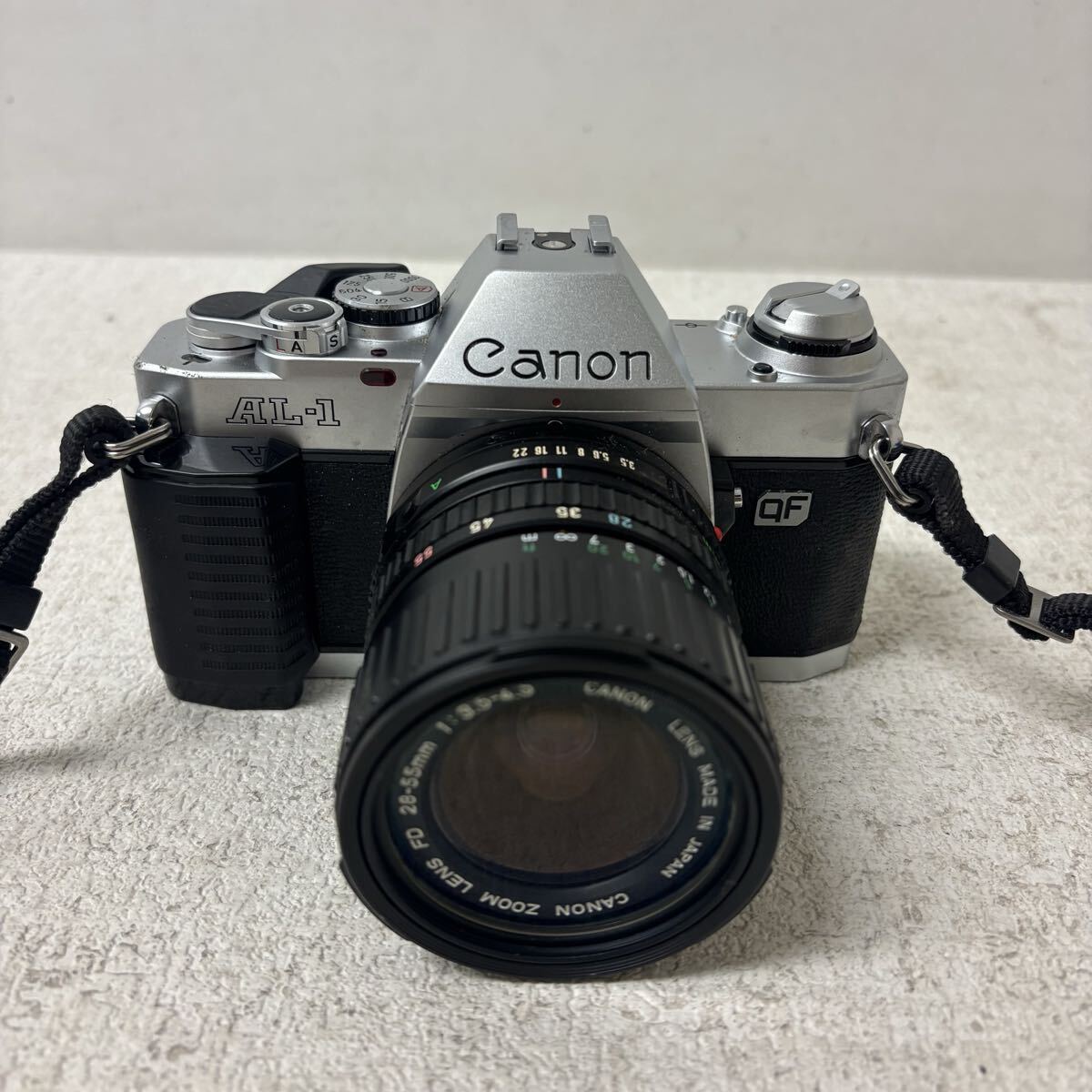 0415AA6 Canon キャノン 一眼レフ フィルムカメラ AL-1 QF LENS レンズ FD 28-55mm 1:3.5-4.5