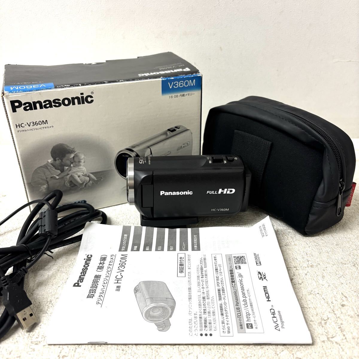 0417A6 Panasonic パナソニック デジタルハイビジョンビデオカメラ HC-V360M ブラック 黒