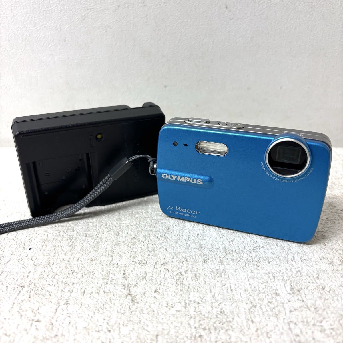 0417H6 OLYMPUS オリンパス コンパクトデジタルカメラ μ Water μ-550WP ブルー 青 デジカメ 動作確認済み