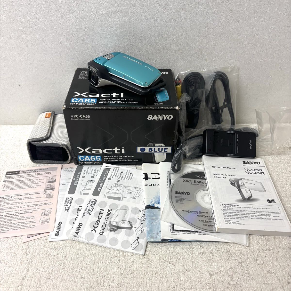 0418D6 SANYO サンヨー デジタルビデオカメラ Xacti ザクティ VPC-CA65 ブルー デジタルムービーカメラ