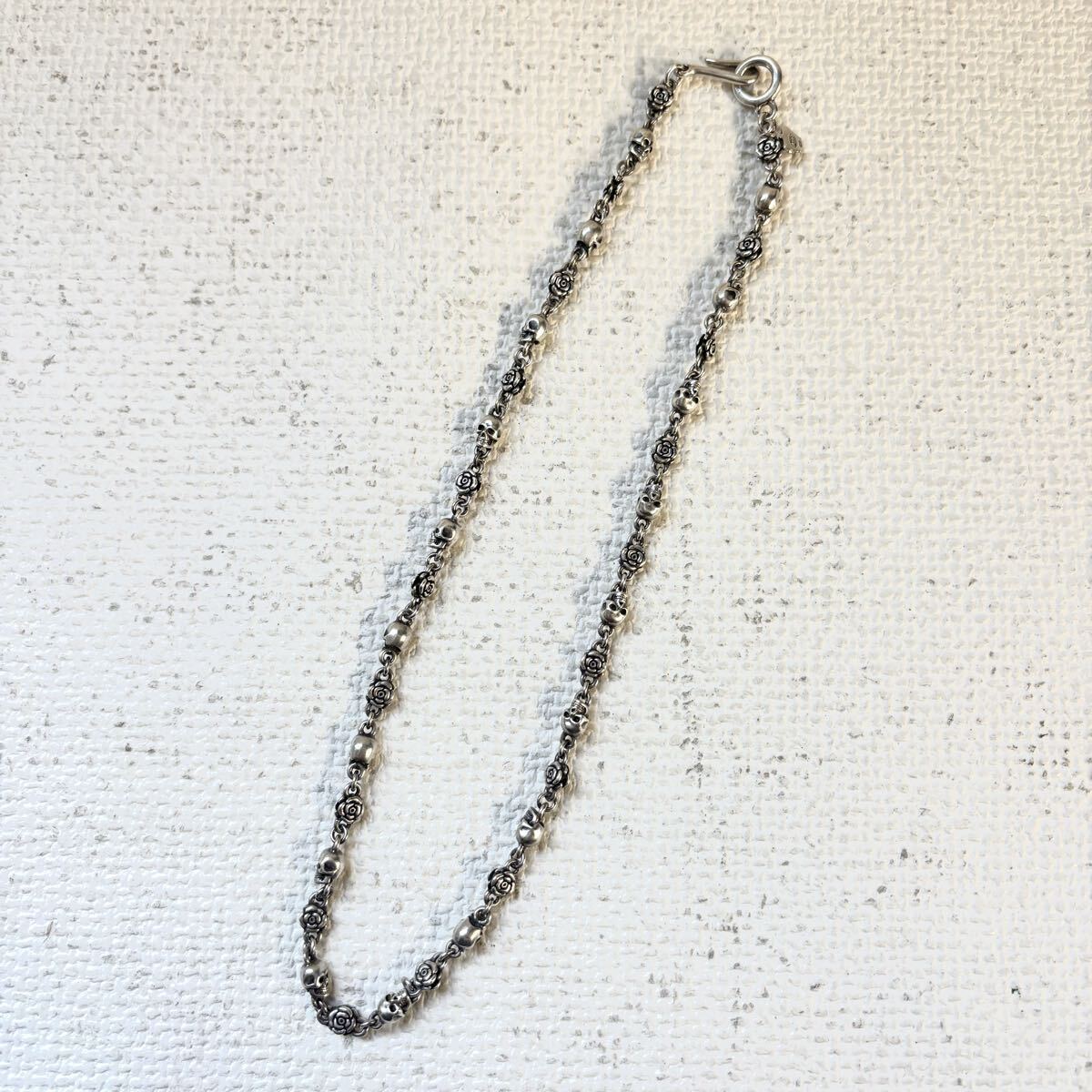 0418T6 Justin Davis ジャスティン・デイビス ネックレス チェーン JD silver シルバー 925 全長:約40cm 髑髏 ドクロ 