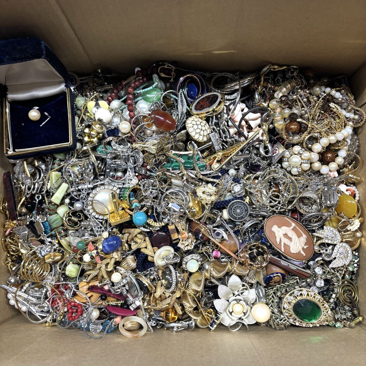 0418W6 まとめ★イミテーション 総重量:10.1kg K14WG 14金 K10 10金 silver シルバー 銀 925 カメオ パール 本真珠 ネックレス イヤリング