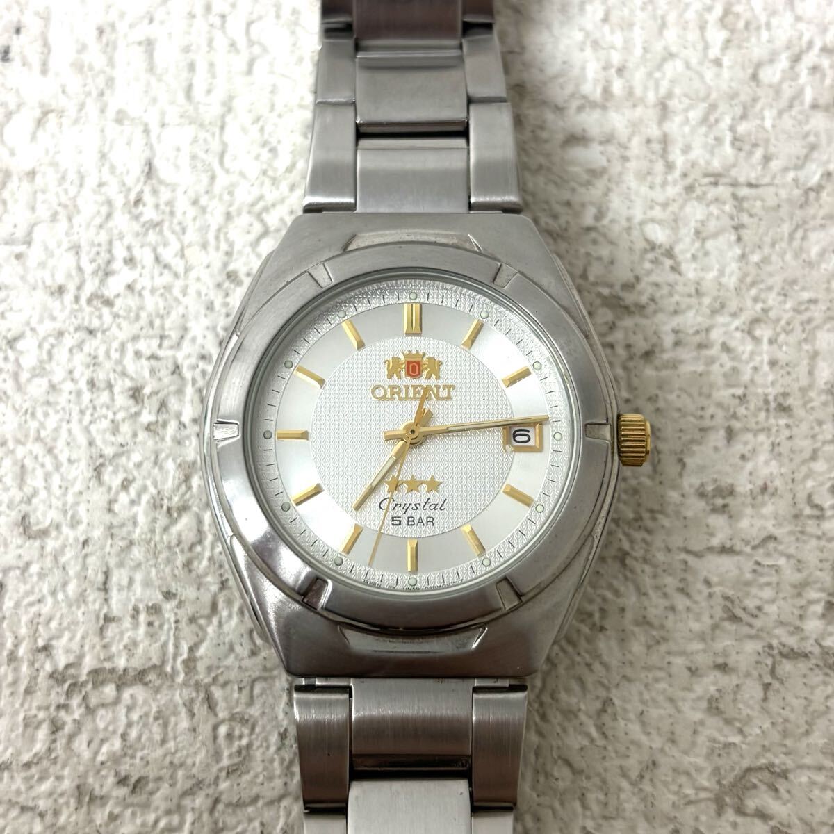 0419N6 ORIENT オリエント 腕時計 Crystal クリスタル 5BAR デイト クォーツ UN59-C1 CA 582730 メンズ