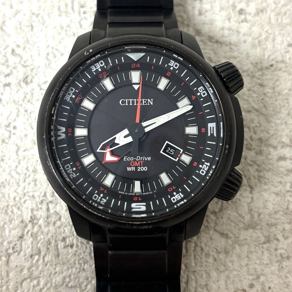 0419O6 CITIZEN シチズン 腕時計 Eco-Drive GMT WR 200 エコドライブ B877-R005618 メンズ
