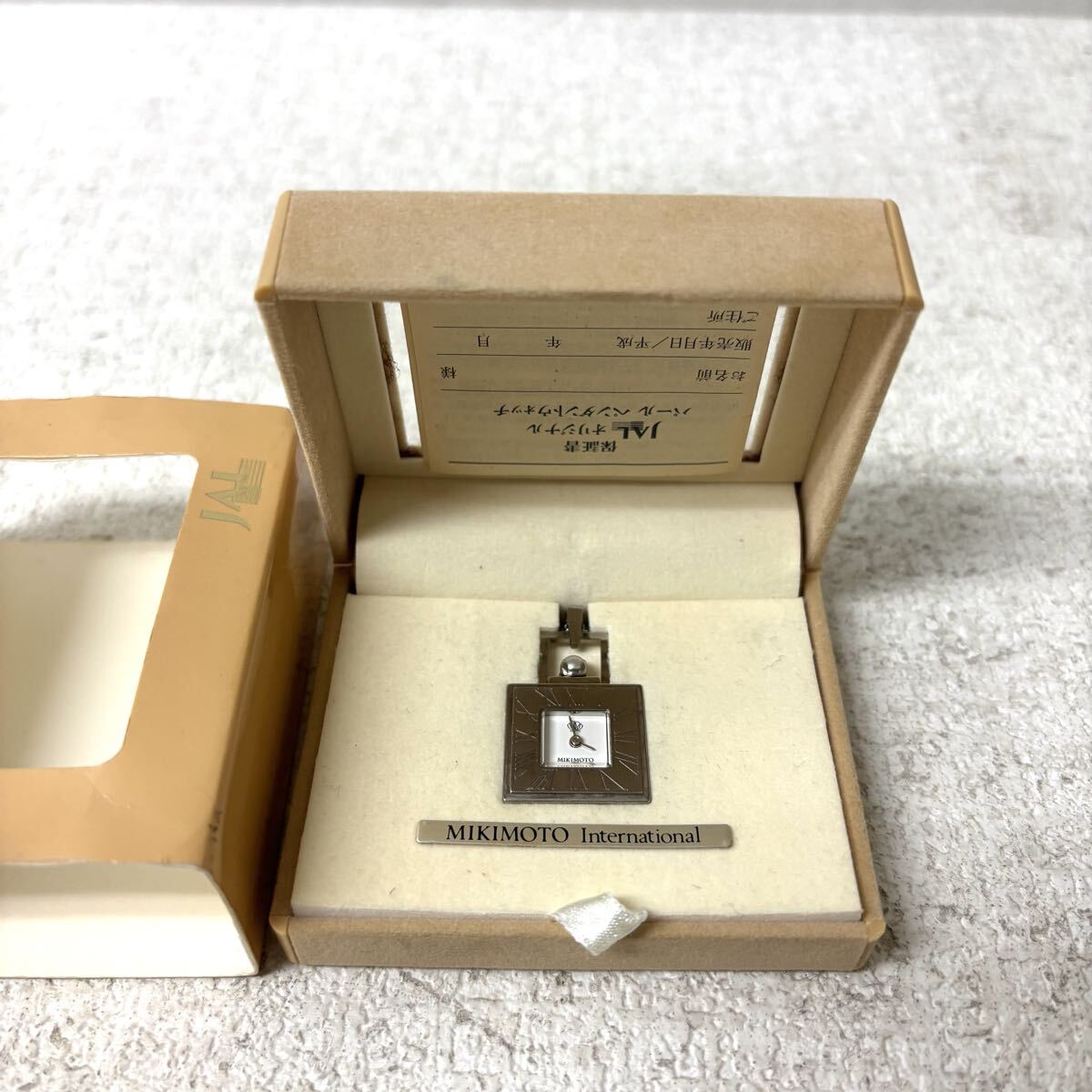 0419P6 MIKIMOTO international ミキモト インターナショナル ペンダントウォッチ 時計 JAL オリジナル パールペンダント 全長:約72cm