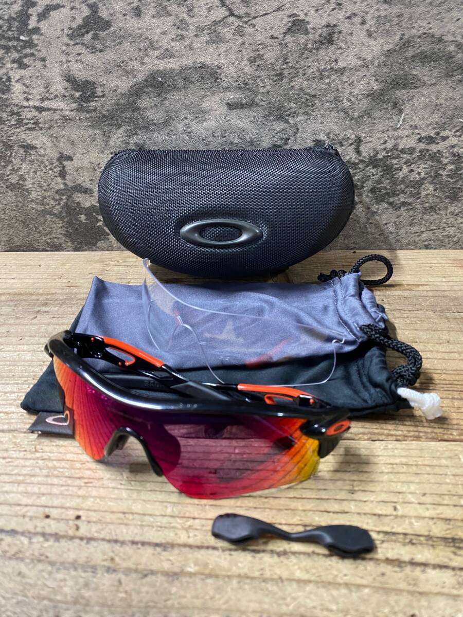 KB576 オークリー OAKLEY RADAR LOCK サングラス アイウェア 黒赤 PRIZM ROAD ※レンズ傷 弦べたつき