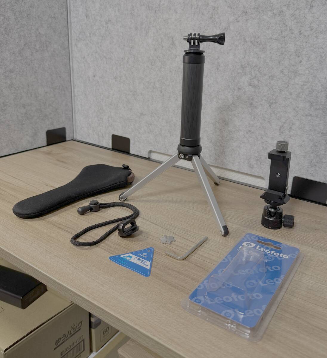 Leofoto カーボン自撮り棒・ミニ三脚・スマホホルダー ＋ 社外雲台 ★ 送料無