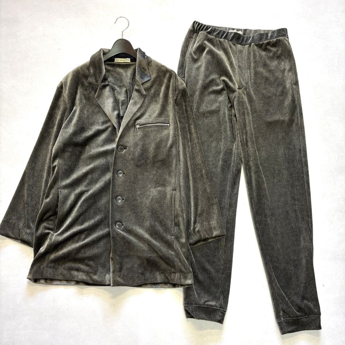 A ■ 洗練されたデザイン!! '日本製' ISSEY MIYAKE MEN イッセイミヤケ メン コーデュロイ スーツ 上下 セットアップ L ジャケット パンツ 