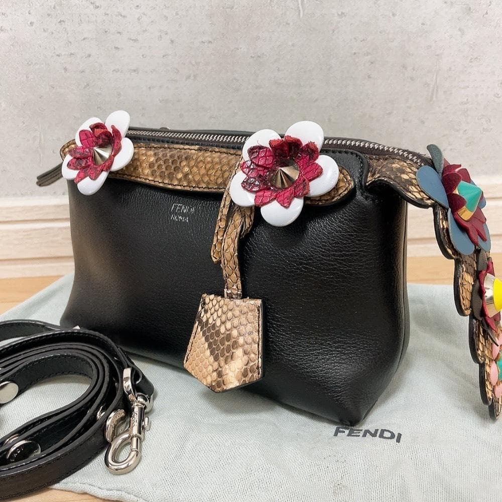 FENDI フェンディ 8BL135-7VX バイザウェイ ミニ BY THE WAY mini 2way ショルダーバッグ ハンドバッグ フラワーランド ブラック 黒 花