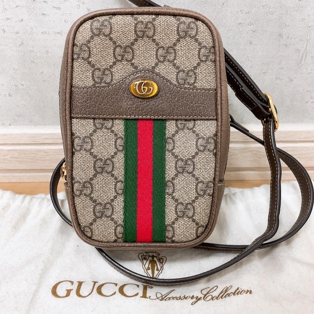 GUCCI オールドグッチ 546595 オフィディア ショルダーバッグ GGスプリームキャンバス GG柄 シェリーライン レザー ヴィンテージ 金具