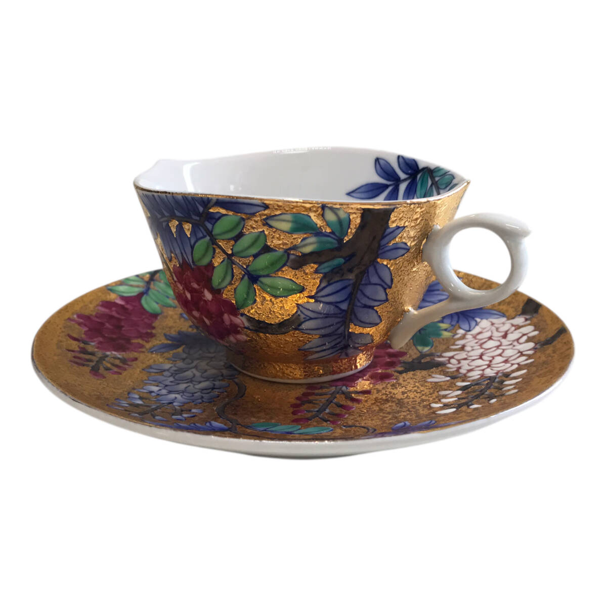 有田焼　金龍窯　江口天童　コーヒーカップ　金彩紅葉絵　珈琲碗