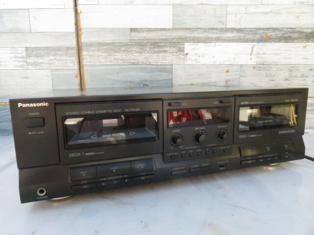 ◆中古現状売/通電確認のみ/再生・早送り・巻戻し〇◆Panasonic/パナソニック　ステレオダブルカセットデッキ　Model:RS-TR4150