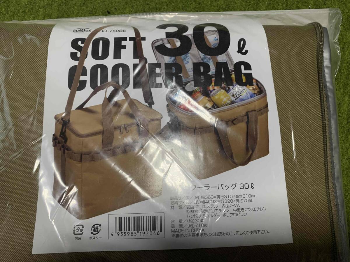 未使用 BUNDOK クーラーバック 30L BD-750BE クーラーバッグ クーラーバック 保冷バッグ 折りたたみ 海水浴 送料無料 沖縄県へは発送不可