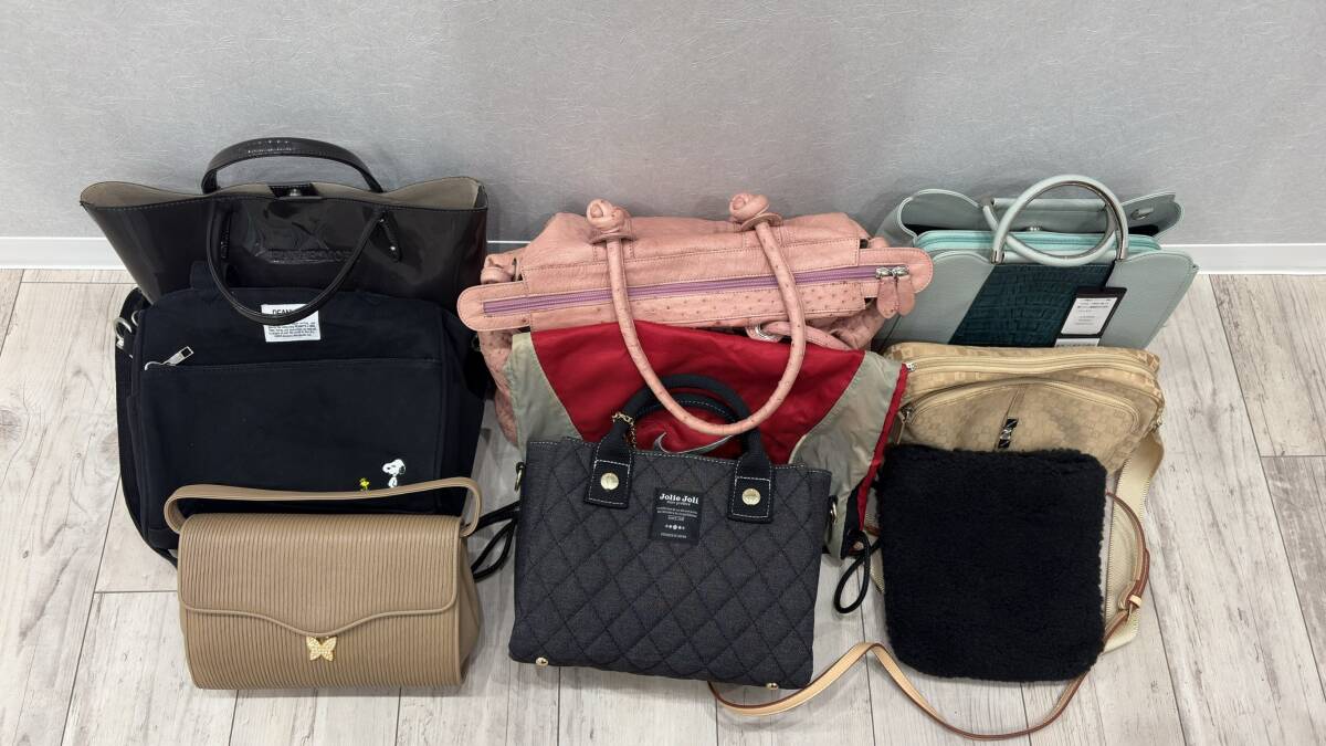  NN1091a◆1000円～ バッグ かばん おまとめ ショルダーバック/ハンドバッグ/オーストリッチ/レザー おまとめ9点セット 中古品 現状品