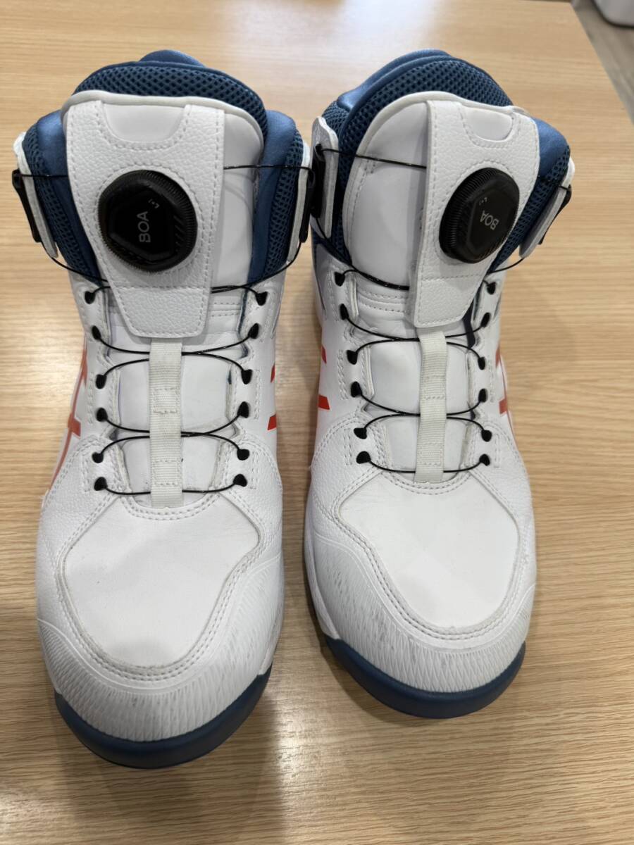 【FI2115①】 アシックス　作業靴　ウィンジョブ CP314 BOA 人工皮革 ハイカット 3E安全靴/作業靴　26cm　現状品　赤　白