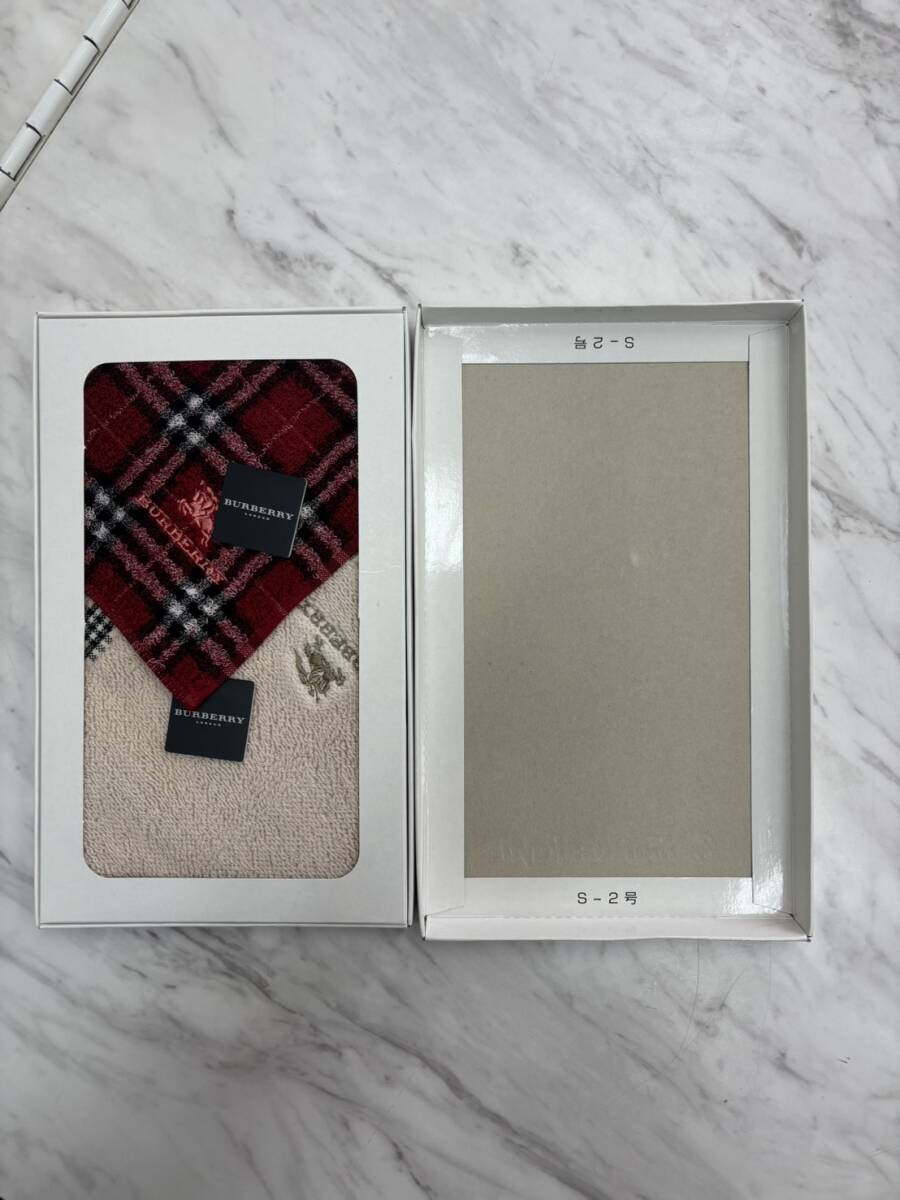 【F13030】未使用★BURBERRY バーバリー ハンカチ タオル セット★箱付き